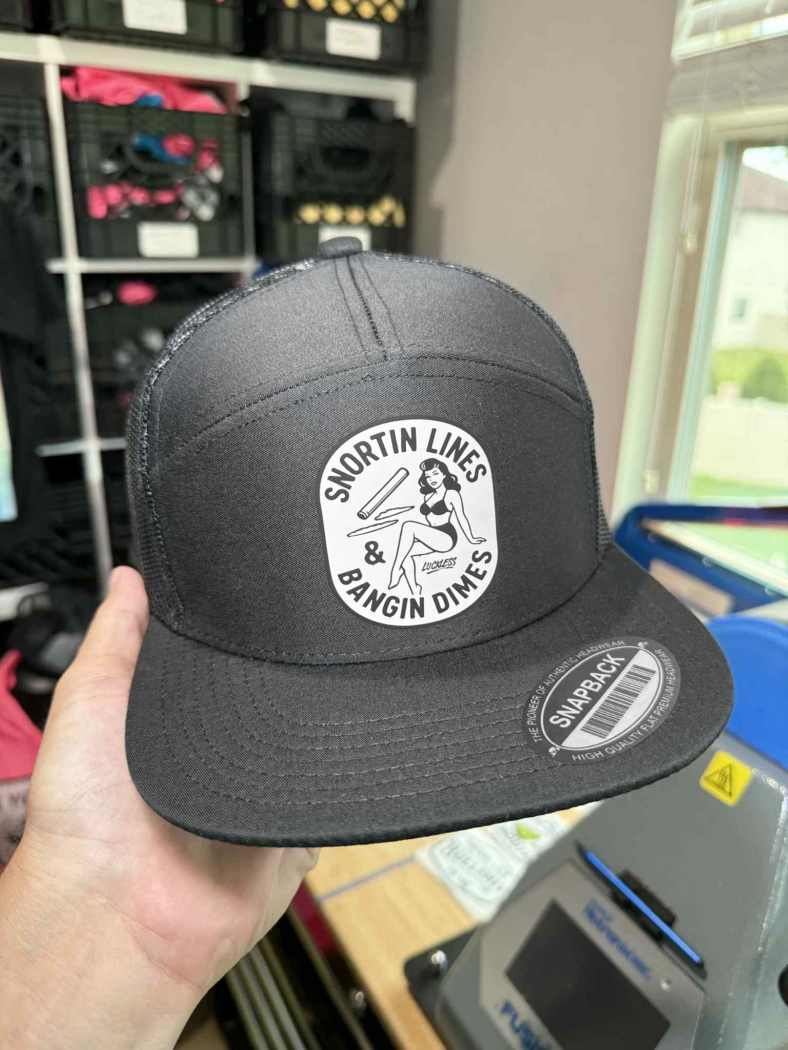 Lines and Dimes 7 Panel Snapback Hat